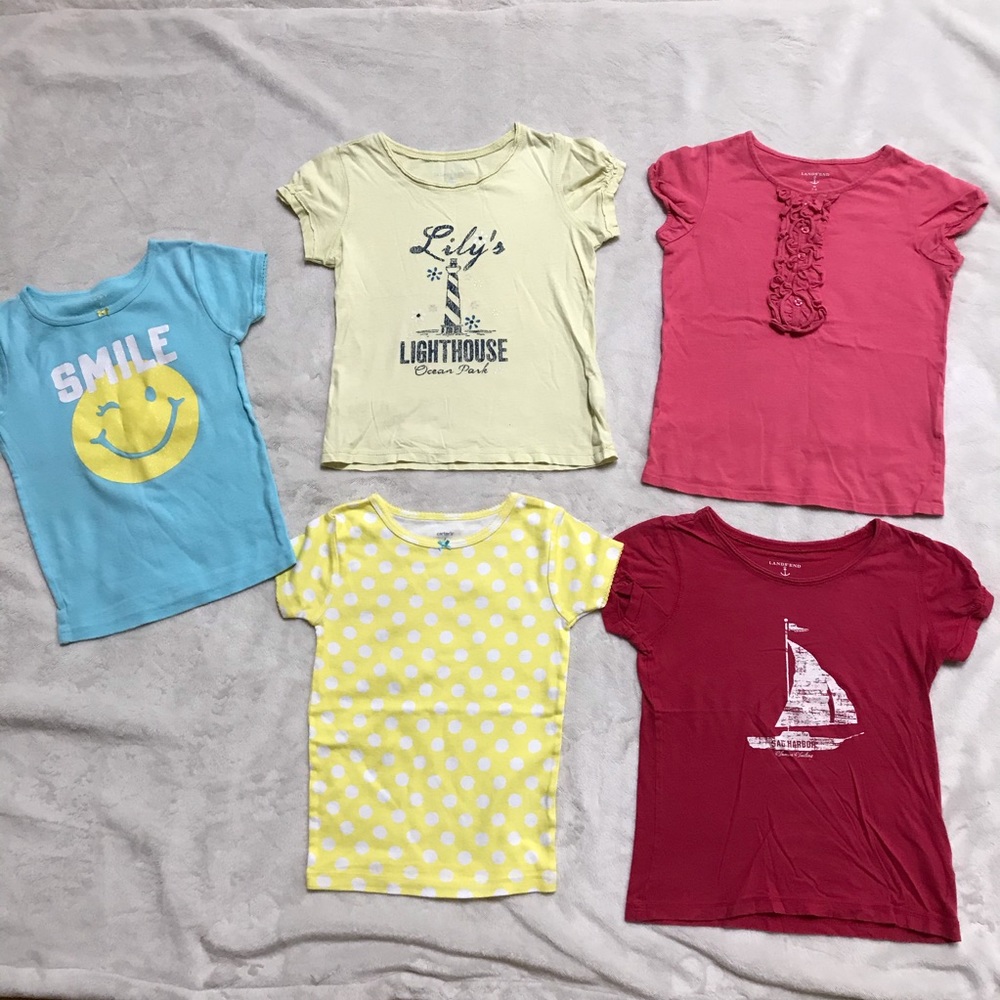 Lot of 5 Girl’s Summer T-shirts -size 5-6